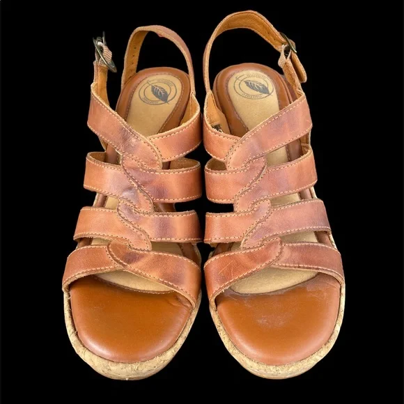 Nurture Rust-Brown Wedge Sandals - Picture 4 of 5